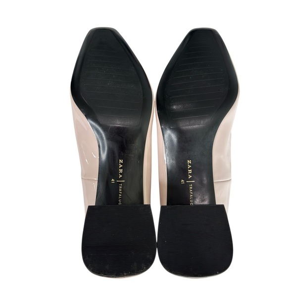 Zara Trafaluc Shoe Womens Size 10.5 11 EU 41 Block Heel Pastel Pink Square Toes - Picture 6 of 14